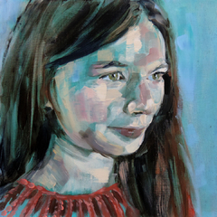 painted portrait of a girl